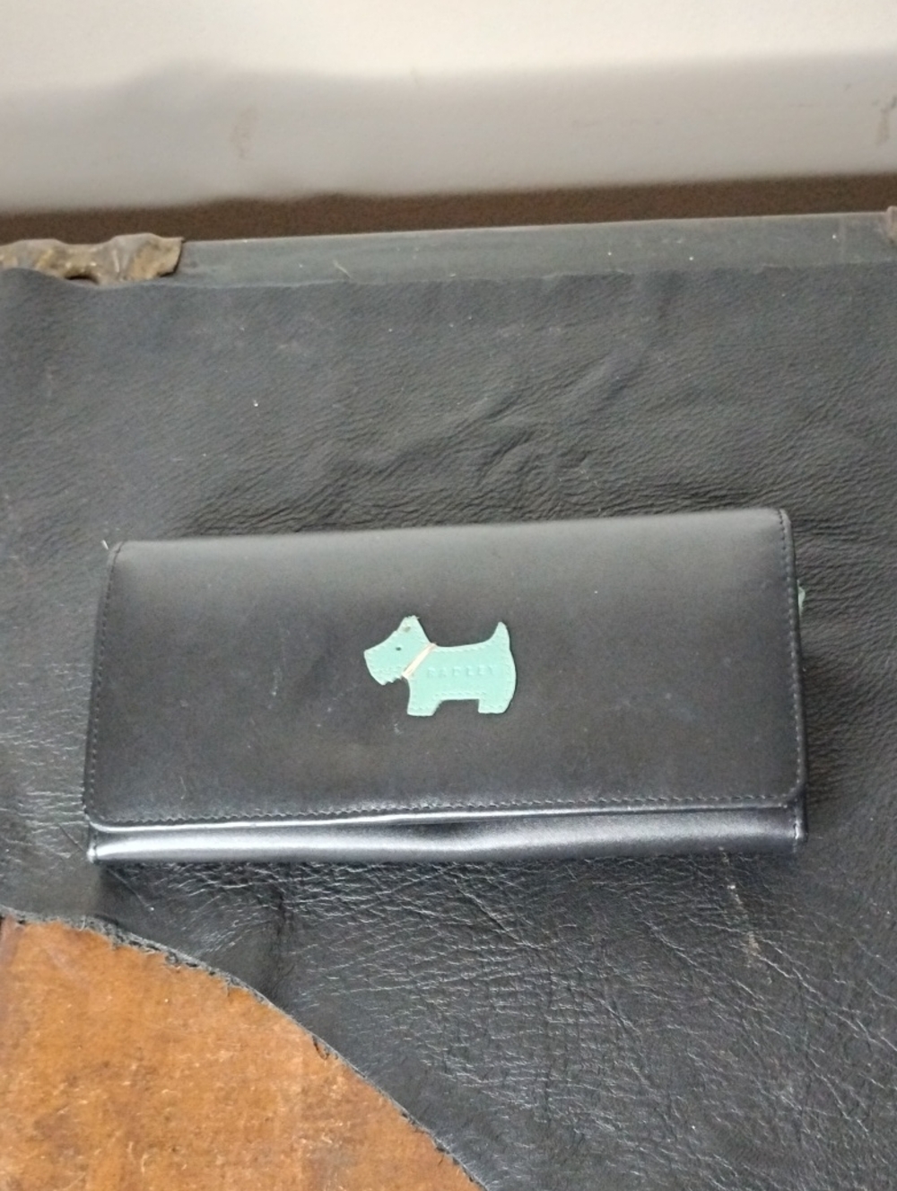 Radley London Black Wallet with Mint Dog Accent
